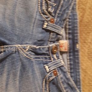True Religion cuffed denim shorts